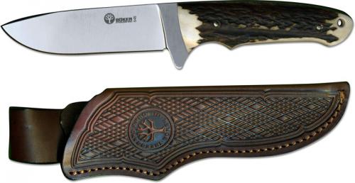 Boker Knives: Boker Arbolito Hunting Knife, Drop Point with Stag Handle, BK-545HH