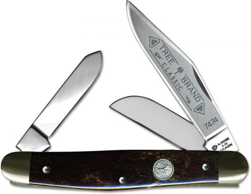 Boker 117474BK Stockman Knife, Smooth Buckskin Bone Handle and 3 Carbon Steel Blades, Made in Germany