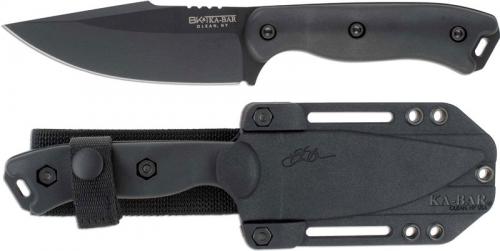 Becker Black Harpoon Knife BK18BK - Black Carbon Steel Harpoon Fixed Blade - Black Ultramid Handle - USA Made