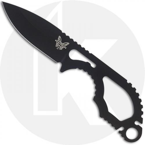 Benchmade 101BK Follow-Up Knife Black Drop Point Fixed Blade Backup Knife