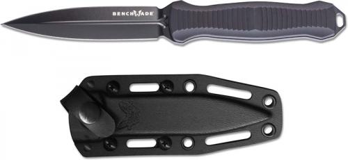 Benchmade 133BK Fixed Infidel Knife Black Double Edge Spear Point Black Billet Aluminum Scales