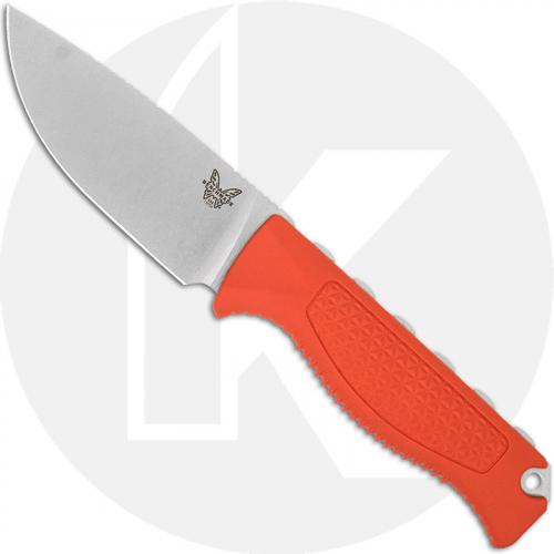 Benchmade Steep Country 15006 - CPM S30V Drop Point Fixed Blade - Orange Santoprene Handle - Hunting Knife - USA Made