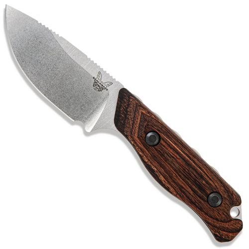 Benchmade Hidden Canyon Hunter 15017 - CPM S30V Drop Point Fixed Blade - Stabilized Wood Handle - Hunting Knife - USA Made