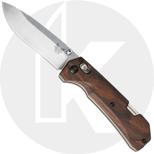 Benchmade Grizzly Creek 15060-2 - Drop Point Folding Hunter - Gut Hook - Wood Handle