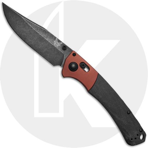 Benchmade 15080BK-04 Crooked River Knife - DLC Battlewash MagnaCut Clip Point - Black Canvas Micarta with Burnt Copper Aluminum