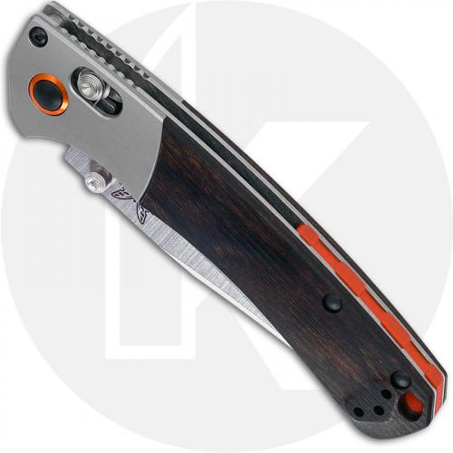 Benchmade 15085-2 Mini Crooked River Clip Point EDC AXIS Lock Folding Knife Wood Handle