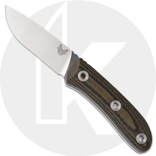 Benchmade 15400 Pardue Hunter Mel Pardue Drop Point Fixed Blade Hunting Knife Micarta Handle