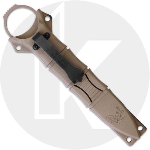 Benchmade Mini SOCP 177SN Fixed Blade - Desert Sand 440C Spear Point - Desert Sand Stainless Steel - Sheath - USA Made