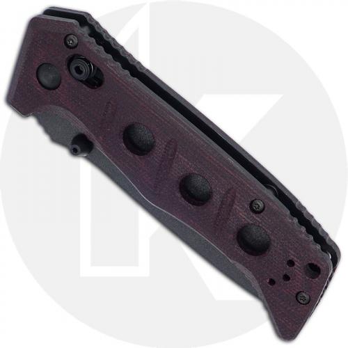 Benchmade Mini Adamas 273BK-2201 - Shot Show Limited Edition - Black CruWear Drop Point - Burgundy Micarta - USA Made