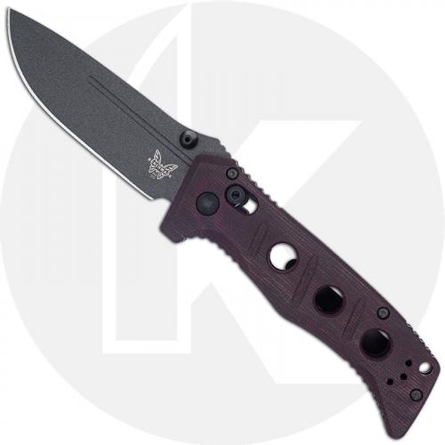 Benchmade Mini Adamas 273BK-2201 - Shot Show Limited Edition - Black CruWear Drop Point - Burgundy Micarta - USA Made