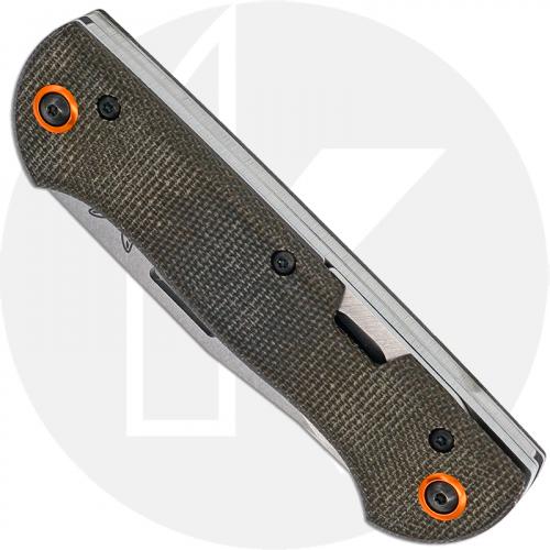 Benchmade Weekender 317-1 - S30V Clip Point and Spear Point - Cap Lifter - Dark Brown Canvas Micarta - Slip Joint Folder - USA M