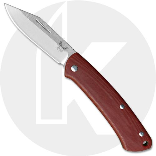 Benchmade 318-1 Proper Gent's Clip Point EDC Slip Joint Folding Knife Red G10 Handle USA Made