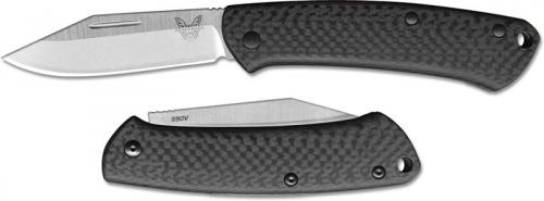 Benchmade 318-2 Proper Gents EDC - S90V Clip Point - Slip Joint Folder - Carbon Fiber Handle - USA Made