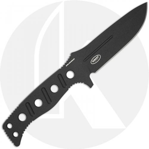 Benchmade Fixed Adamas 375BK-1 Knife - Shane Sibert - Single Piece Cobalt Black CruWear Drop Point - Black PIM Sheath - USA Made