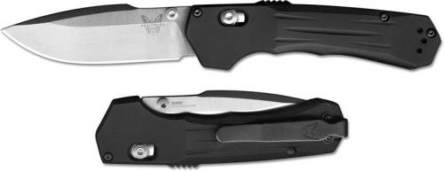 Benchmade Mini Vallation 427 EDC Knife - Drop Point AXIS Assist Folder - Black Billet Aluminum Handle - USA Made