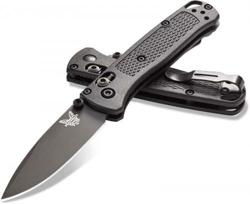 Benchmade Mini Bugout 533BK-2 Knife - Black S30V Drop Point - Black CF-Elite - AXIS Lock Folder - USA Made