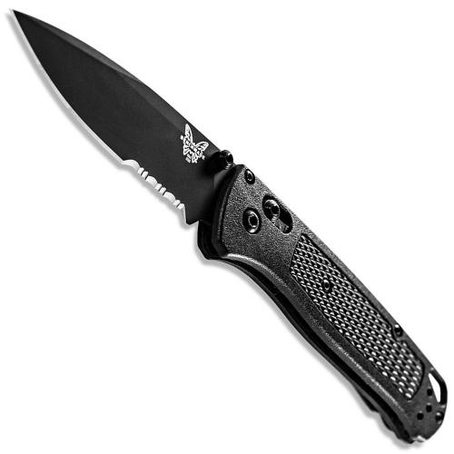 Benchmade Bugout 535SBK-2 Knife - Part Serrated Black Drop Point - CF Elite - AXIS Lock Folder - USA Made