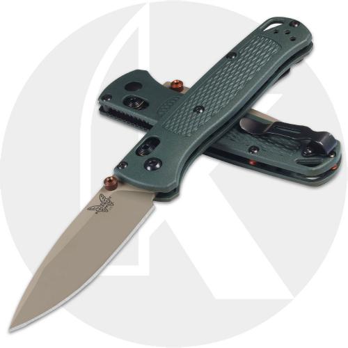 Benchmade Bugout 535TN-2601 Knife - Tan Cerakote Elmax Drop Point - Taiga Green Grivory - USA Made
