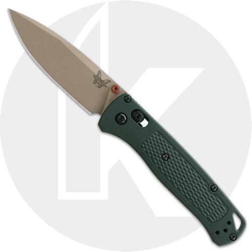 Benchmade Bugout 535TN-2601 Knife - Tan Cerakote Elmax Drop Point - Taiga Green Grivory - USA Made