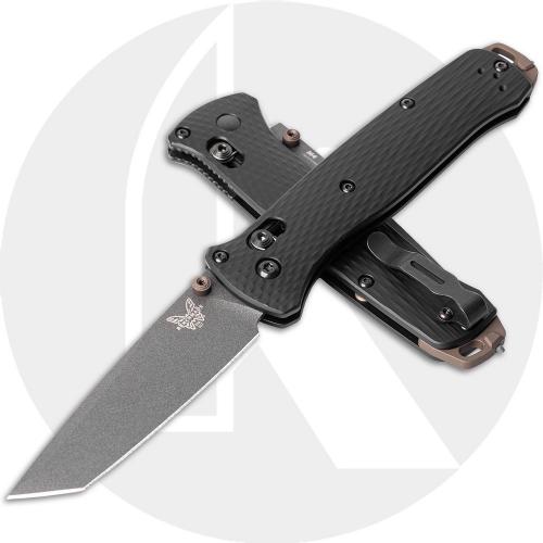 Benchmade Bailout 537GY-03 Knife - Tungsten Gray Cerakote CPM-M4 Tanto - Storm Gray Anodized Aluminum - Glass Breaker - USA Made