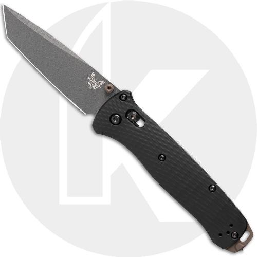 Benchmade Bailout 537GY-03 Knife - Tungsten Gray Cerakote CPM-M4 Tanto - Storm Gray Anodized Aluminum - Glass Breaker - USA Made