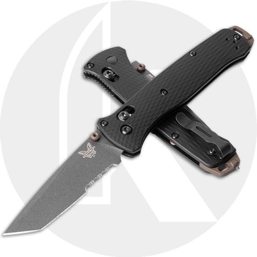 Benchmade Bailout 537SGY-03 Knife - Tungsten Gray Cerakote PS CPM-M4 Tanto - Storm Gray Anodized Aluminum - Glass Breaker - USA