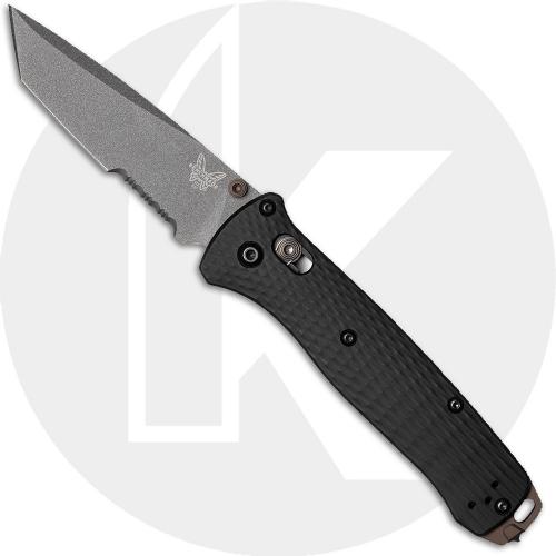 Benchmade Bailout 537SGY-03 Knife - Tungsten Gray Cerakote PS CPM-M4 Tanto - Storm Gray Anodized Aluminum - Glass Breaker - USA Made