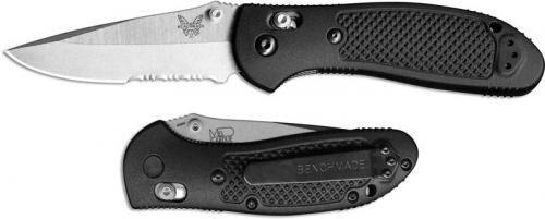 Benchmade 551S Griptilian S30V EDC Part Serrated Satin Drop Point Black GFN AXIS Lock Folder USA Made