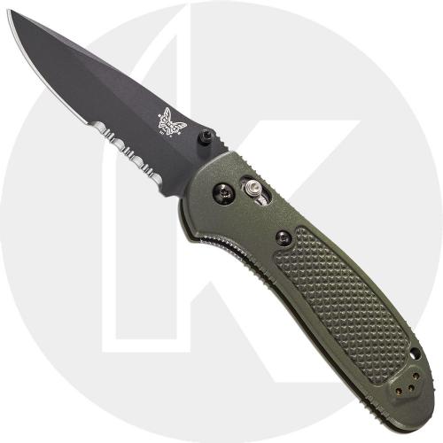 Benchmade 551SBKOD Griptilian S30V EDC Part Serrated Black Drop Point OD GFN AXIS Lock Folder USA Made