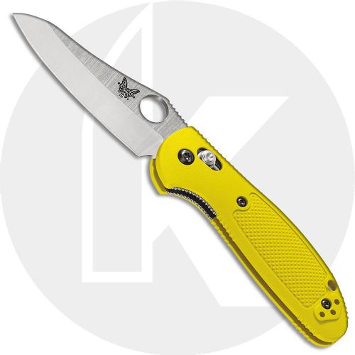 Benchmade Mini Griptilian 555HG-YEL Mel Pardue EDC Sheepfoot Yellow GFN AXIS Lock Folding Knife