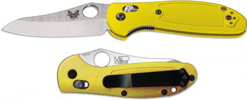 Benchmade Mini Griptilian 555HG-YEL Mel Pardue EDC Sheepfoot Yellow GFN AXIS Lock Folding Knife