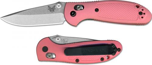 Benchmade 556-PNK Mini Griptilian S30V EDC Satin Drop Point Pink GFN AXIS Lock Folder USA Made