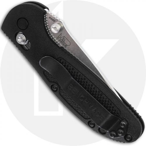 Benchmade 556S Mini Griptilian S30V Part Serrated Satin Drop Point, Black GFN AXIS Lock Folder USA Made