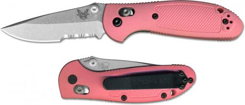 Benchmade 556S-PNK Mini Griptilian S30V EDC Part Serrated Drop Point Pink GFN AXIS Lock Folder USA Made