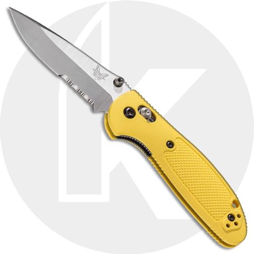 Benchmade 556S-YEL Mini Griptilian S30V EDC Part Serrated Drop Point Yellow GFN AXIS Lock Folder USA Made