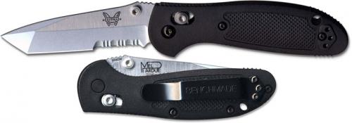 Benchmade Knives Benchmade Mini Griptilian Tanto, Part Serrated, BM-557S