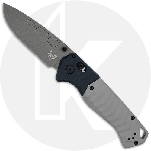 Benchmade PSK 593GY-02 Knife - Gray Cerakote Elmax Drop Point - Storm Gray Grivory with Tempest Gray Grivory Bolster - USA Made