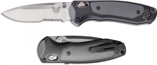 Benchmade 595S Mini Boost Knife Part Serrated Drop Point AXIS Assist Folder Dual Durometer Handle