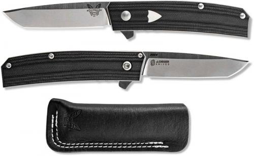 Benchmade Tengu Flipper 601 - Jared Oeser - Satin 20CV Tanto - Black over White G10 - Liner Lock - Flipper Folder - USA Made