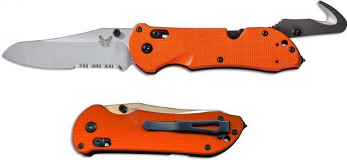Benchmade Triage Knife, Orange G10 Part Serrated, BM-915SORG