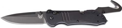 Benchmade 917BK Tactical Triage Knife Black Drop Point, Seatbelt Cutter and Glassbreaker