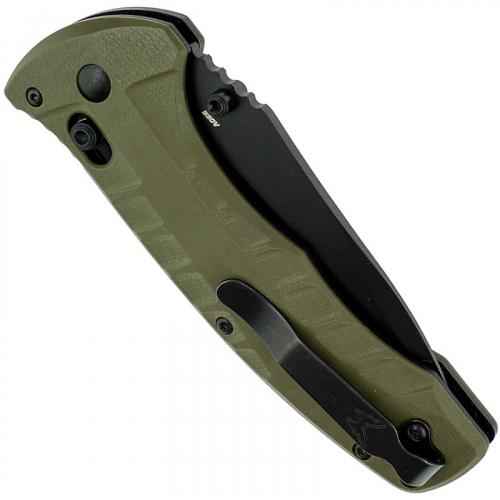 Benchmade 980SBK Turret Knife Part Serrated Black Drop Point, Olive Drab G10 AXIS Lock Folder USA Made