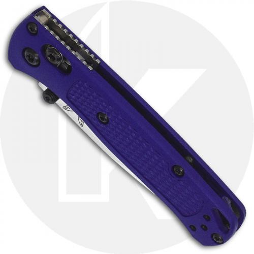 MODIFIED Benchmade Mini Bugout Blue 533 Knife - Satin Blade - Rit Dyed Handle - KP Black Thumbstud & Standoffs