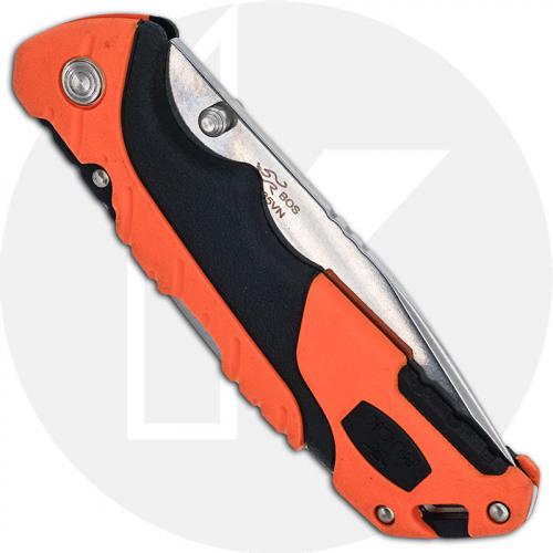 Buck Large Folding Pursuit Pro 0659ORS - S35VN Drop Point - Black GFN and Orange Versaflex Handle - Made in USA
