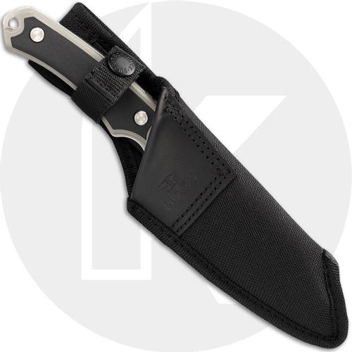 Buck Alpha Guide Select 663GYS Fixed Blade Knife - Stonewash 420HC Drop Point - Gray/Black GFN Handle - Black Nylon Sheath - USA