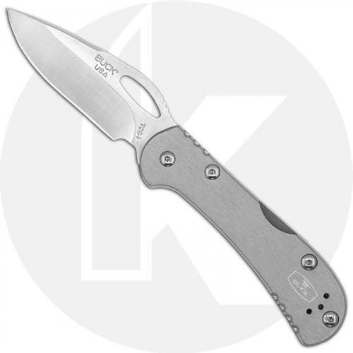 Buck Mini SpitFire 0726GYS - Value Price EDC - Gray Aluminum - Lock Back Folder - USA Made