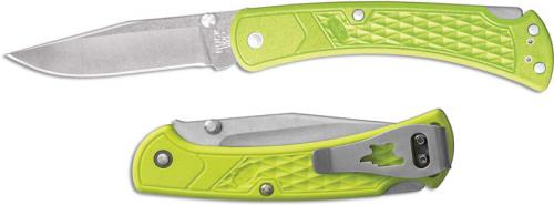 Buck 110 Slim Select EDC 0110GRS1 Clip Point Blade Chartreuse GFN Lock Back Folder Made in USA
