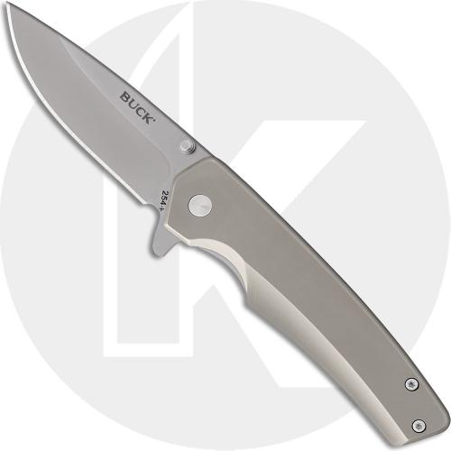 Buck Odessa Knife 0254SSS - Value Priced EDC - Satin Drop Point - Stainless Steel - Frame Lock - Flipper Folder