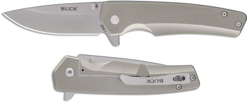 Buck Odessa Knife 0254SSS - Value Priced EDC - Satin Drop Point - Stainless Steel - Frame Lock - Flipper Folder