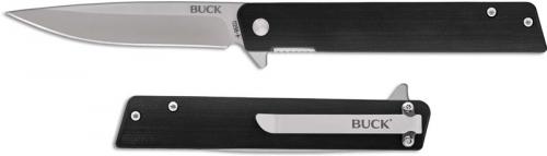 Buck Decatur Knife 0256BKS - Value Priced EDC - Satin Drop Point - Black G10 - Liner Lock - Flipper Folder